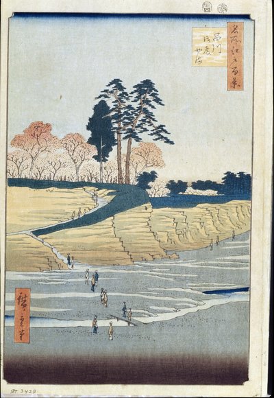 Cento vedute famose di Edo: Collina del Palazzo a Shinagawa da Ando or Utagawa Hiroshige