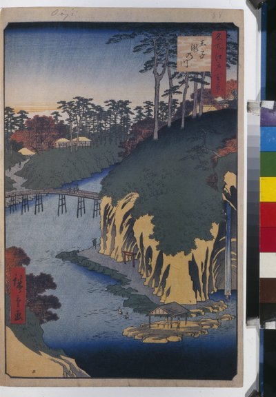 Cento vedute famose di Edo: Il Takinogawa a Oji da Ando or Utagawa Hiroshige