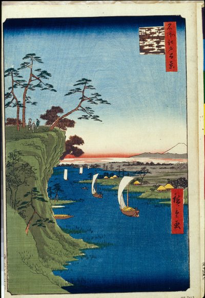 Cento vedute famose di Edo: Vista di Konodai e del fiume Tone da Ando or Utagawa Hiroshige
