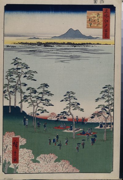 Cento vedute famose di Edo: Vista a nord da Asukayama da Ando or Utagawa Hiroshige
