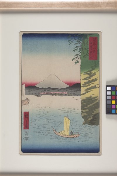 Fiori di ciliegio a Honmoku, provincia di Musashi da Ando or Utagawa Hiroshige