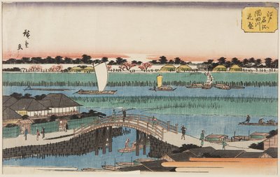 Ciliegi in piena fioritura lungo il fiume Sumida da Ando or Utagawa Hiroshige