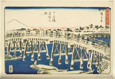 Mattina limpida dopo la neve al Ponte Nihonbashi (Nihonbashi yukibare no asa) da Ando or Utagawa Hiroshige