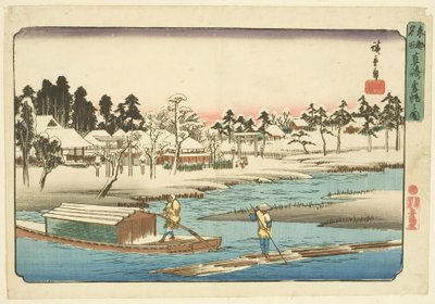 Bel tempo dopo la neve a Massaki da Ando or Utagawa Hiroshige