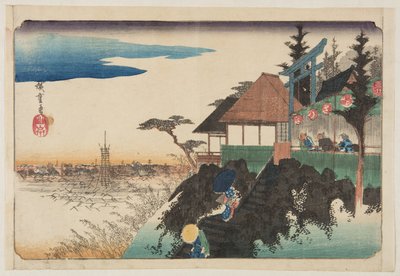 Pendenza orientale al santuario di Kanda My?jin da Ando or Utagawa Hiroshige