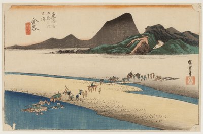 Enshu Banca del fiume Oi da Ando or Utagawa Hiroshige
