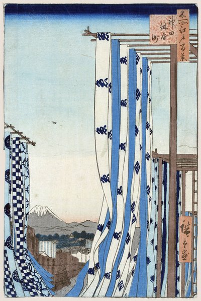 Il quartiere dei tintori a Kanda (Cento vedute famose di Edo) da Ando or Utagawa Hiroshige