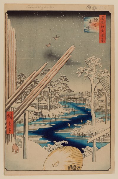 Legnami Fukagawa da Ando or Utagawa Hiroshige