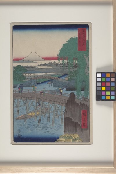 Ponte Ichikoku nella capitale orientale da Ando or Utagawa Hiroshige
