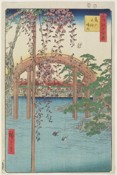 Santuario di Kameido Tenjin, luglio 1856 da Ando or Utagawa Hiroshige