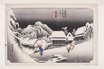 Kanbara: Neve notturna da Ando or Utagawa Hiroshige