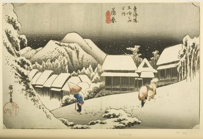 Kanbara: Neve notturna da Ando or Utagawa Hiroshige
