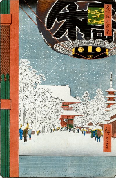 Tempio di Kinryuzan ad Asakusa, dalla serie "Cento vedute di luoghi famosi di Edo" da Ando or Utagawa Hiroshige