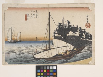 Kuwana, Schichi-Ri Watahshi-Guchi (porto di Kuwana) da Ando or Utagawa Hiroshige