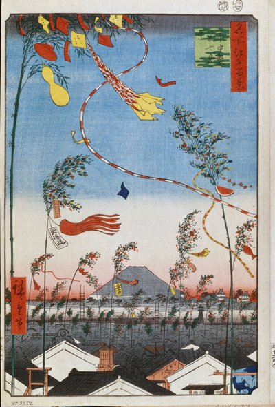 La prosperità della città durante il festival Tanabata (Cento vedute famose di Edo) da Ando or Utagawa Hiroshige