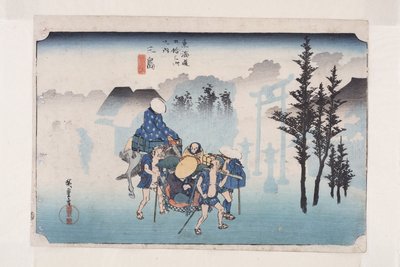 Mishima: Nebbia del mattino da Ando or Utagawa Hiroshige