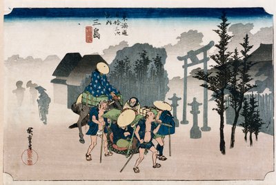 Nebbia mattutina a Mishima, dalla serie "Le cinquantatré stazioni del Tokaido" da Ando or Utagawa Hiroshige