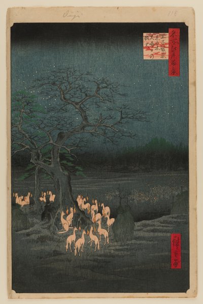Fuochi di volpe di Capodanno al Changing Tree, Oji da Ando or Utagawa Hiroshige