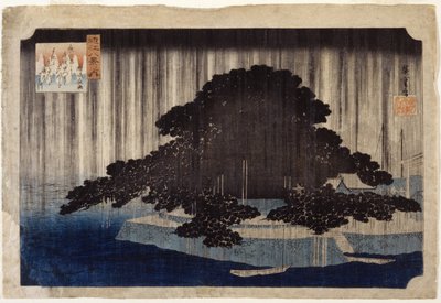 Pioggia notturna a Karasaki da Ando or Utagawa Hiroshige