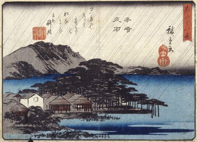 Pioggia notturna a Karasaki da Ando or Utagawa Hiroshige