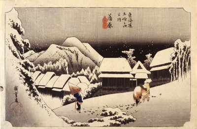 Neve notturna a Kanbara, #16 da Ando or Utagawa Hiroshige