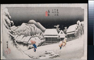 Neve Notturna, Kambara, dalla serie "Le Cinquantatré Stazioni del Tokaido" da Ando or Utagawa Hiroshige
