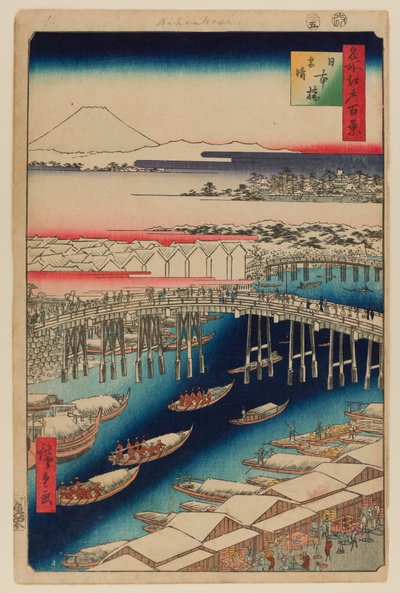 Nihonbashi, sgombero dopo la neve da Ando or Utagawa Hiroshige