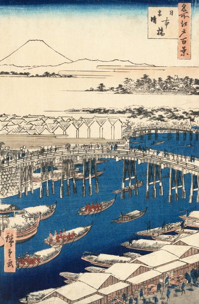 Nihonbashi, schiarita dopo la neve di Utagawa Hiroshige da Ando or Utagawa Hiroshige