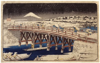 Nihonbashi nella Neve da Ando or Utagawa Hiroshige