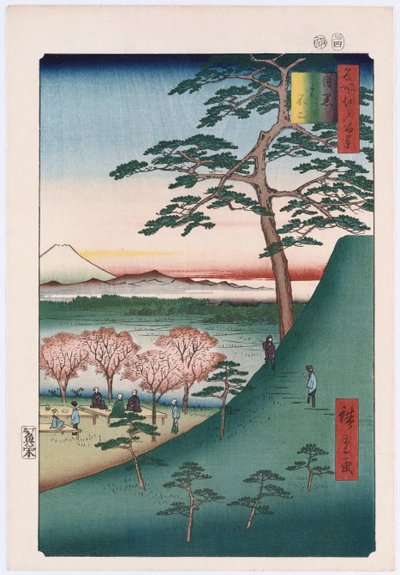 Il Fuji originale, Meguro, dalla serie Cento vedute di luoghi famosi di Edo da Ando or Utagawa Hiroshige