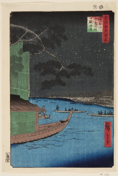 Pino del successo e Oumayagashi, Fiume Asakusa (Asakusagawa Shubi no matsu Oumayagashi) da Ando or Utagawa Hiroshige