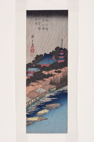 Pioggia al ponte Azuma sotto il tempio Kinry?zan ad Asakusa da Ando or Utagawa Hiroshige