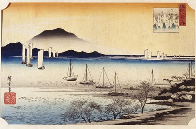 Vele di ritorno a Yabase da Ando or Utagawa Hiroshige