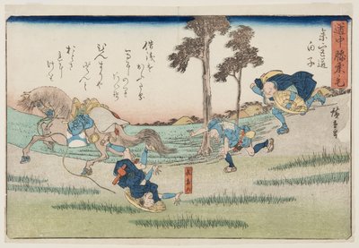 Città di Shirako sulla strada di Tokaido (Tokaido shirako) da Ando or Utagawa Hiroshige