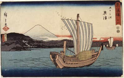 Stazione 18, Okitsu da Ando or Utagawa Hiroshige