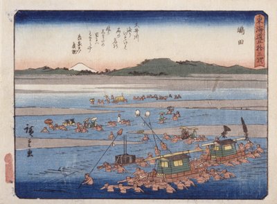 Stazione 24, Shimada da Ando or Utagawa Hiroshige