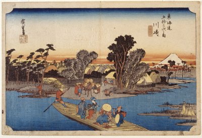 Stazione 3, Kawasaki da Ando or Utagawa Hiroshige