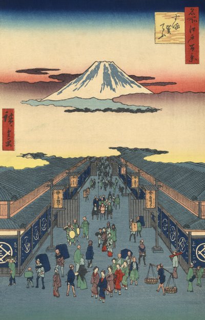 Via Suruga-cho a Tokyo di Ando Hiroshige da Ando or Utagawa Hiroshige