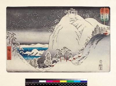 Bizen Ukazan, dalla serie Montagna e Mare, paragonato ai lottatori, pub. XIX secolo da Ando or Utagawa Hiroshige