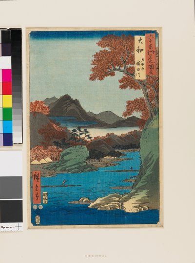 Monti Tatsuta e fiume Tatsuta da Ando or Utagawa Hiroshige