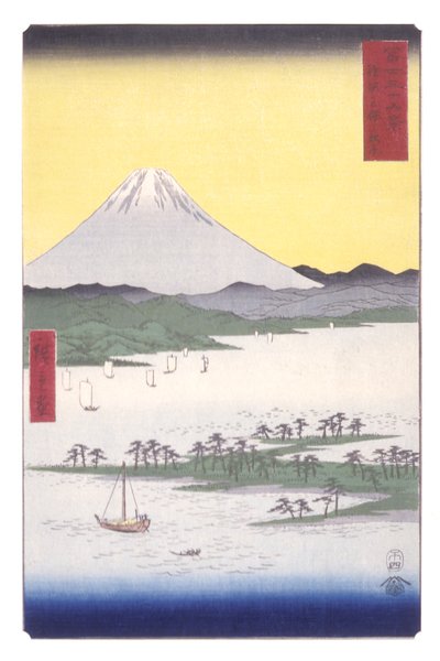 Boschi di pini di Miho nella provincia di Suruga da Ando or Utagawa Hiroshige