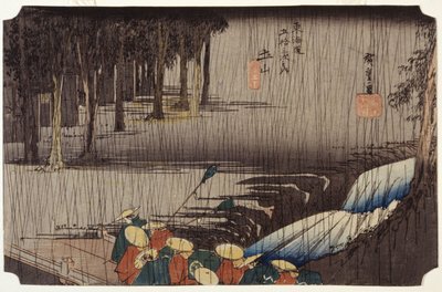 Touchiyama sotto la pioggia primaverile da Ando or Utagawa Hiroshige