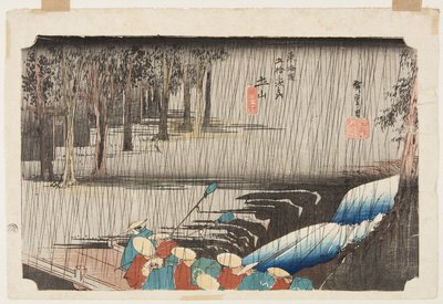 Pioggia primaverile a Tsuchiyama da Ando or Utagawa Hiroshige