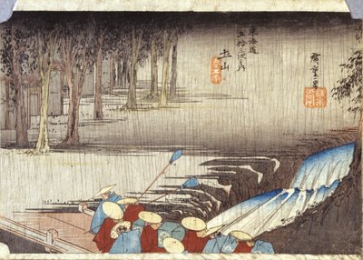 Tsuchiyama, pioggia primaverile da Ando or Utagawa Hiroshige