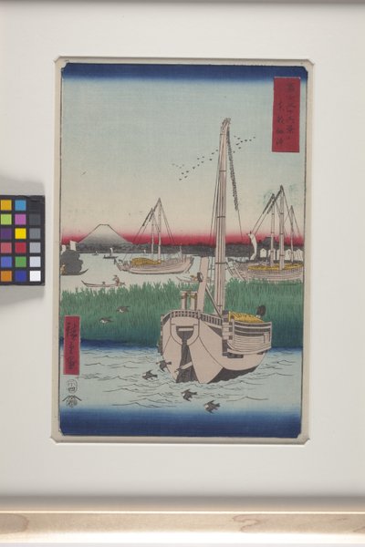 Tsukuda al largo nella capitale orientale da Ando or Utagawa Hiroshige