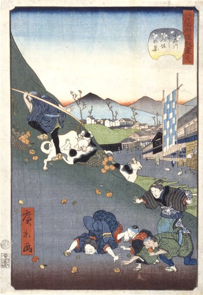 Vista di Nishitomizaka a Koishikawa (Koishikawa Nishitomizaka No Kei) da Ando or Utagawa Hiroshige