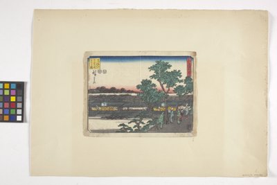 Vista Di Saruwakacho Da Matsuchiyama da Ando or Utagawa Hiroshige