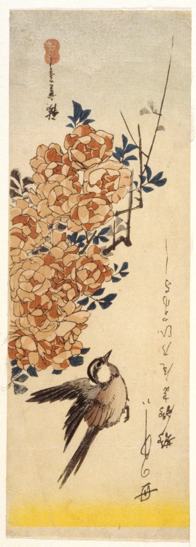 Ballerina e rose da Ando or Utagawa Hiroshige