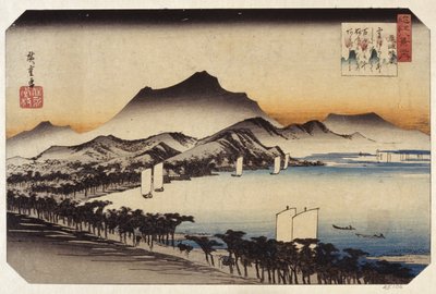 Schiarita ad Awazu da Ando or Utagawa Hiroshige