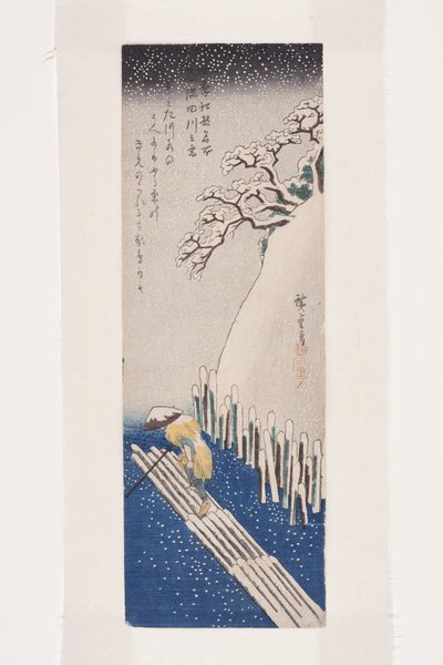 Inverno: neve sul fiume Sumida da Ando or Utagawa Hiroshige
